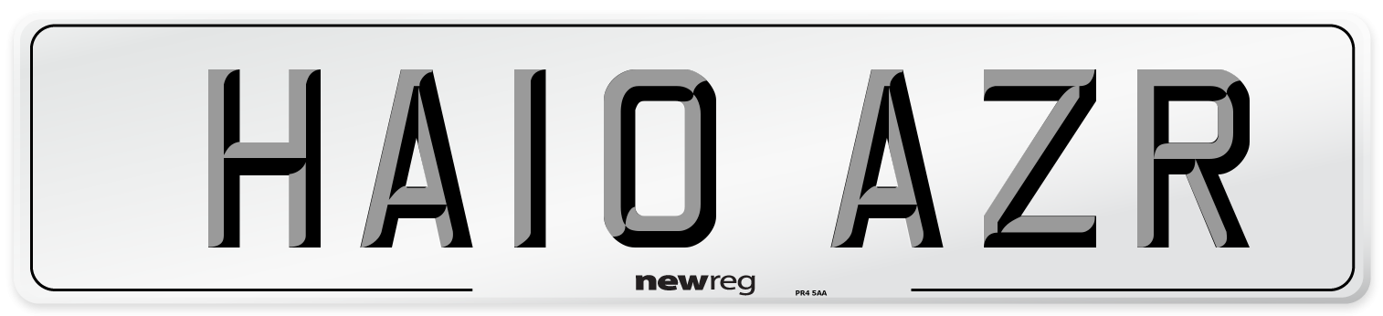 HA10 AZR Number Plate from New Reg